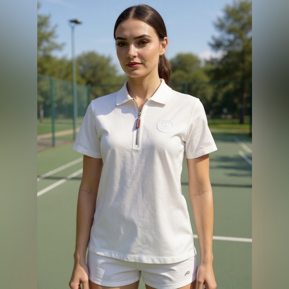 Tommy Hilfiger Tops - NWT Tommy Hilfiger White Zip Polo Shirt Size S Preppy Tennis Golf Top